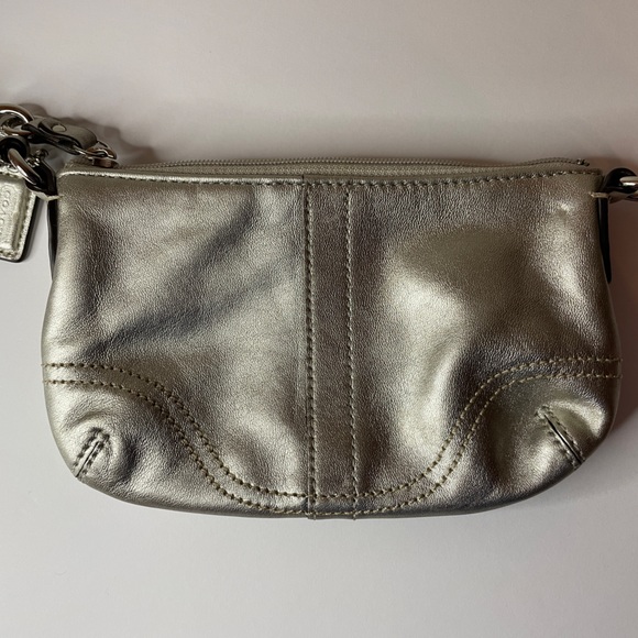 Coach Silver Wristlet with Pink Lining - Picture 3 of 8